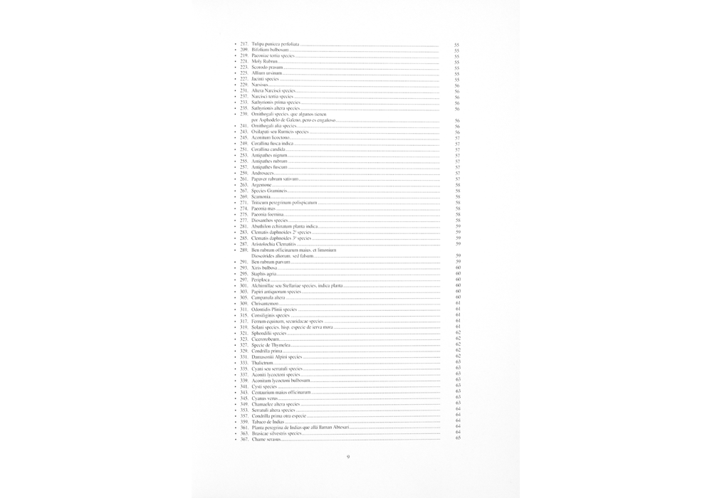 Atlas Historia Natural Felipe II-Codice Pomar-Hernandez-Manuscrito pictorico-Libro facsimil-Vicent Garcia Editores-18 Indice 3.